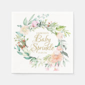 Bosrozen Bloemen Koppel Baby Shower Servet (Voorkant)