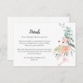 Bosrozen groenbloemige trouwdetails informatiekaartje (Voorkant / Achterkant)