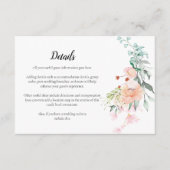 Bosrozen groenbloemige trouwdetails informatiekaartje (Voorkant)