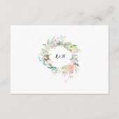 Bosrozen groenbloemige trouwdetails informatiekaartje (Achterkant)