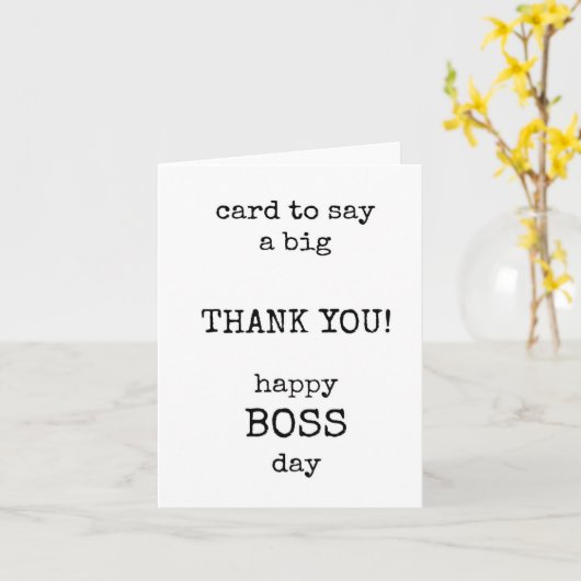Boss Appreciation Card, Minimalist, Thank You Kaart (Gele Bloem)