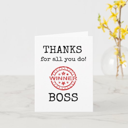 Boss Appreciation, dank je baas Kaart (Gele Bloem)