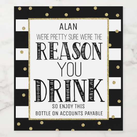 Boss Appreciation Gift - Boss Gift - Aangepast lab Wijn Etiket (Enkel label)