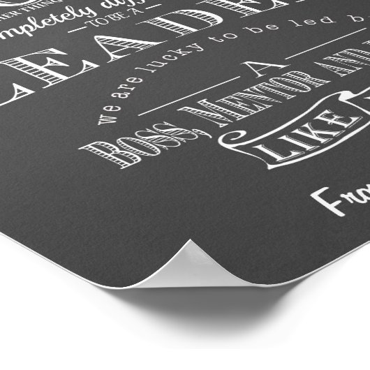 Boss Appreciation Gray achtergrond Poster (Hoek)