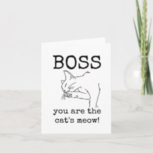 Boss Appreciation Kaart, Grappig, Schattige, Kat Kaart