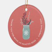 Boss Appreciation Personalized Festive Mason Jar Keramisch Ornament (Links)