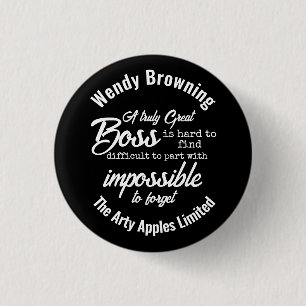 Boss appreciation week ronde button 3,2 cm