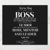Boss appreciation week sparkling wijnetiket (Enkel label)