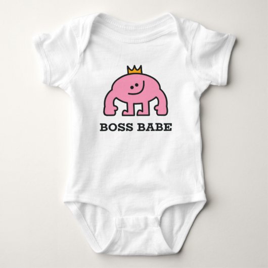 Boss Babe Crown Roze Figuur Baby Bodysuit (Voorkant)