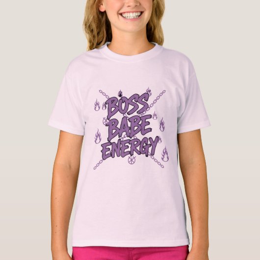 Boss Babe Energie – witte Power T-shirt (Voorkant)