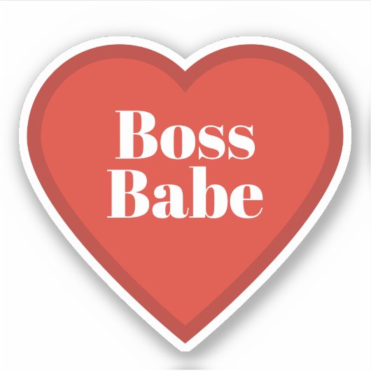 Boss Babe Heart Sticker - Relatable Mood Sticker (Voorkant)