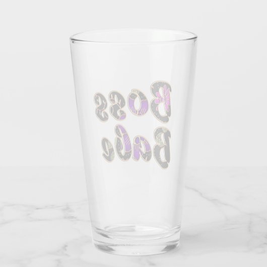 Boss Babe in Black Floral Glas (Achterkant)