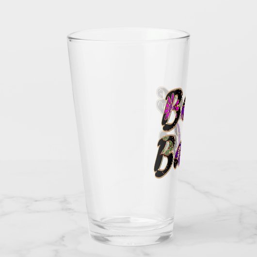 Boss Babe in Black Floral Glas (Rechts)