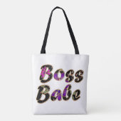 Boss Babe in Black Floral Tote Bag (Achterkant)
