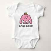 Boss Babe Kroon Roze Figuur Baby Onesie Romper (Voorkant)