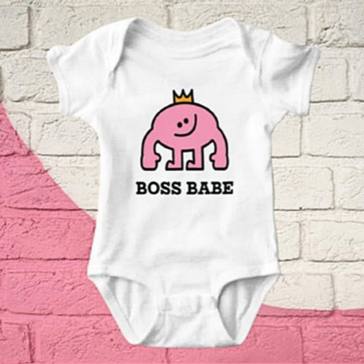 Boss Babe Kroon Roze Figuur Baby Onesie Romper