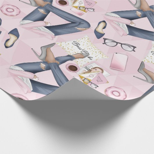Boss Babe, Meisje Power Wrapping Papier (Hoek)
