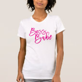 BOSS BABE minimale script trendy werk citaat roze T-shirt (Voorkant)