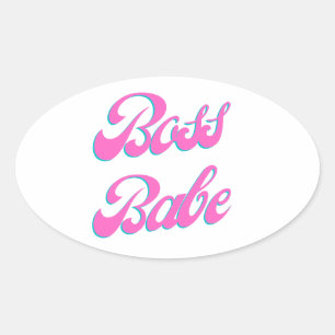 Boss Babe Ovale Sticker