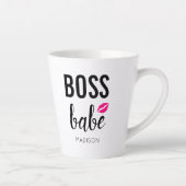 Boss Babe personaliseren | Roze Kiss | Roze lippen Latte Mok (Rechts)