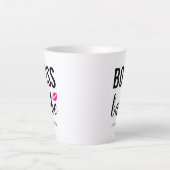Boss Babe personaliseren | Roze Kiss | Roze lippen Latte Mok (Voorkant)
