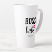 Boss Babe personaliseren | Roze Kiss | Roze lippen Latte Mok (Rechterhoek)