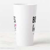 Boss Babe personaliseren | Roze Kiss | Roze lippen Latte Mok (Voorkant)