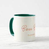 Boss Babe Retro Gepersonaliseerd naam KoffieMok Mok (Voorkant links)