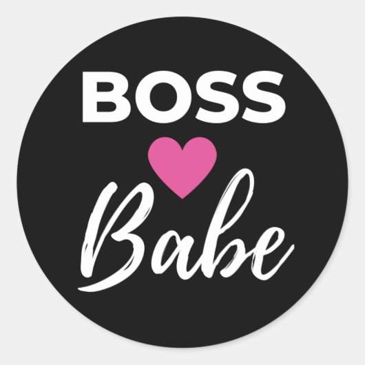 Boss Babe Ronde Sticker (Voorkant)