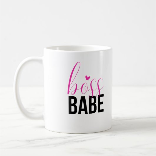 Boss Babe, zwart en roze Mok (Links)