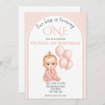 Boss Baby Girl Verjaardag Uitnodiging – Roze Paste