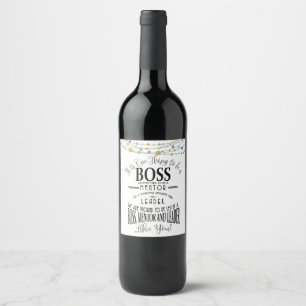Boss, bedankt voor het cadeaulabel Gift Wine Wijn Etiket