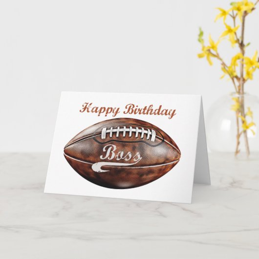 Boss Birthday Grunge Groot Football voor sportfan Kaart (Gele Bloem)