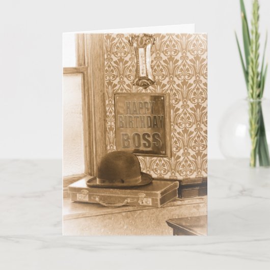 Boss Birthday - , Nostalgie, Retro Birthday Kaart (Voorkant)
