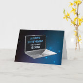 Boss Birthday uit ons allemaal met computer Kaart (Gele Bloem)