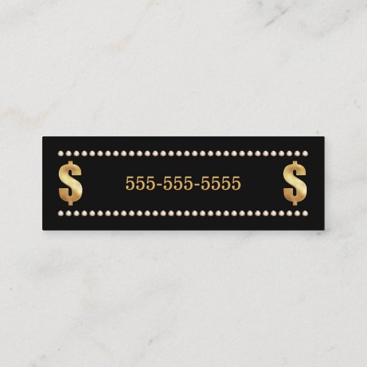 Boss Bling VIP Mini Visitekaartje (Achterkant)