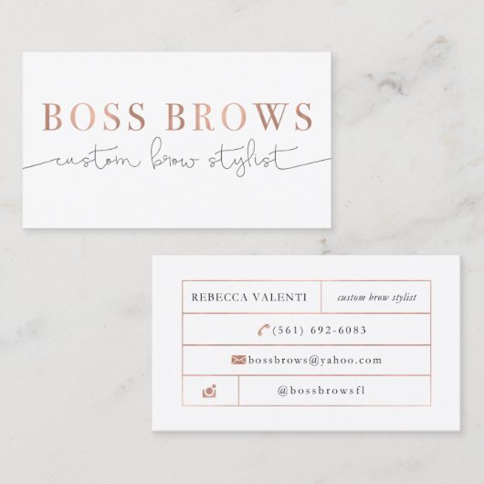 Boss Brows Visitekaartje (Voorkant / Achterkant)