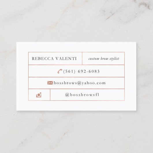 Boss Brows Visitekaartje (Achterkant)