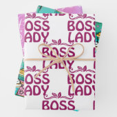 BOSS BSS Lady Girl Boss Word Text Design Inpakpapier Vel (In situ)