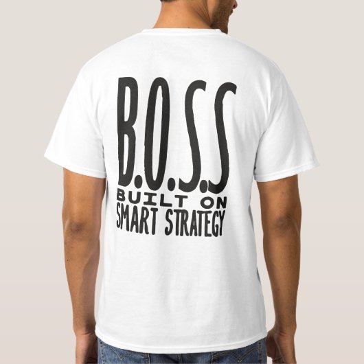 Boss Built On Smart Strategy Typography Design T-shirt (Achterkant)