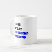 Boss by Day Vist Legend By Weekend Koffiemok (Voorkant links)