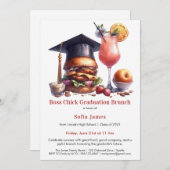 Boss Chick Graduation Brunch & BBQ Kaart (Voorkant / Achterkant)