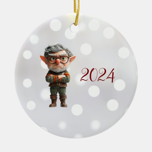 Boss Christmas Elf Keramisch Ornament (Voorkant)