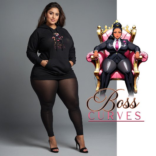 Boss Curves (voor zwarte hoodie) Hoodie