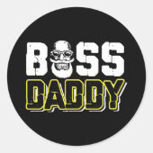 Boss Dad Funny Ronde Sticker (Voorkant)