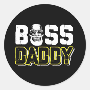 Boss Dad Funny Ronde Sticker
