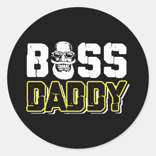 Boss Dad Funny Ronde Sticker (Voorkant)
