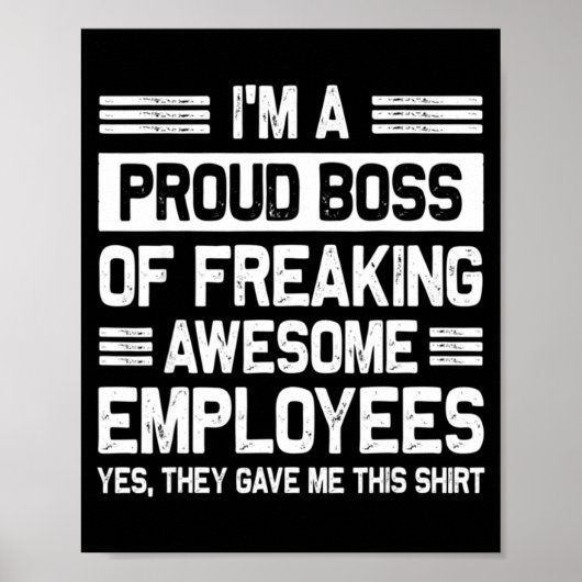 Boss Day Employee Appreciation Office Funny Boss  Poster (Voorkant)