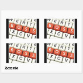 Boss Day, Red Boss in computertoetsenbord Rechthoekige Sticker (Vel)