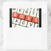 Boss Day, Red Boss in computertoetsenbord Rechthoekige Sticker (Tas)